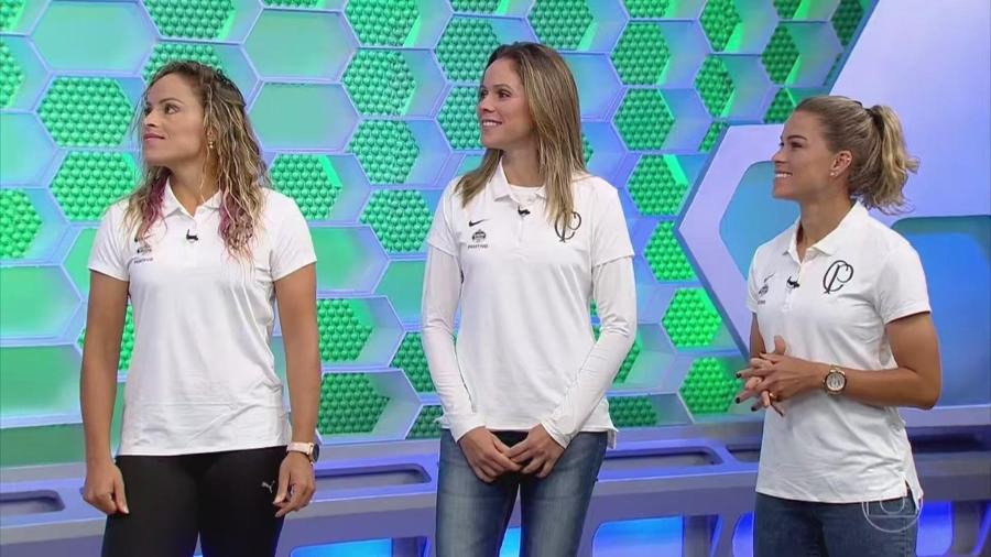 Monica, Erika e Tamires participaram de transmissão da TV Globo - Reprodução