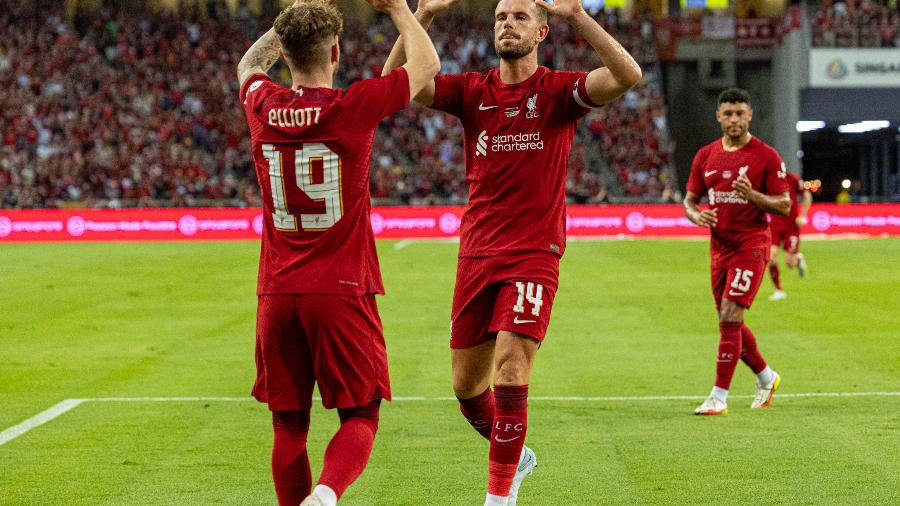 Jordan Henderson comemora gol do Liverpool contra o Crystal Palace - Divulgação/Liverpool