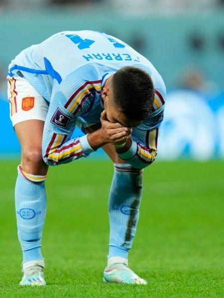 Ferrán Torres lamenta chance perdida na partida entre Espanha e Marrocos - Jose Breton/Pics Action/NurPhoto via Getty Images