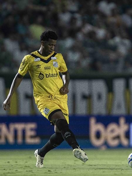 Gil em ação durante jogo entre Goiás e Santos pela Série B