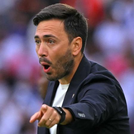 Davide Ancelotti, técnico do Botafogo, durante jogo contra a LDU na Libertadores Davide Ancelotti, técnico do Botafogo, durante jogo contra a LDU na Libertadores