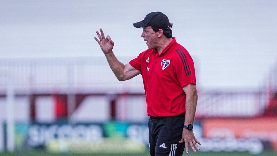 Fernando Diniz comanda o São Paulo à beira do campo contra o Atlético-GO -  Heber Gomes/AGIF