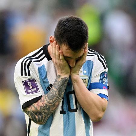 Lionel Messi durante a partida contra a Arábia Saudita na Copa do Mundo - Matthias Hangst/Getty Images