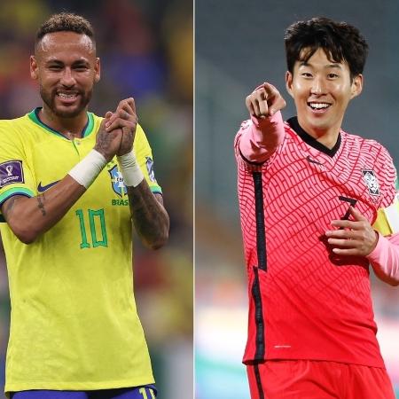 Neymar, do Brasil, e Son, da Coreia do Sul - Ian MacNicol e Mohammad Karamali/Getty Images