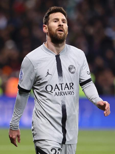 Lionel Messi, do PSG, na partida contra o Montpellier pelo Campeonato Francês. - Jean Catuffe/Getty Images