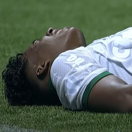 Endrick, do Palmeiras, sentiu dores no segundo tempo da semifinal do Paulistão, contra o Novorizontino