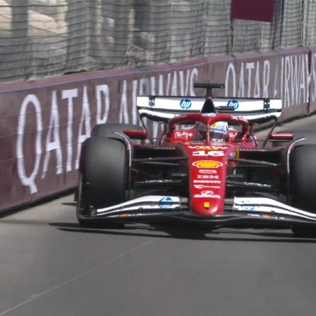 Charles Leclerc, da Ferrari, no treino livre do GP de Mônaco Charles Leclerc, da Ferrari, no treino livre do GP de Mônaco