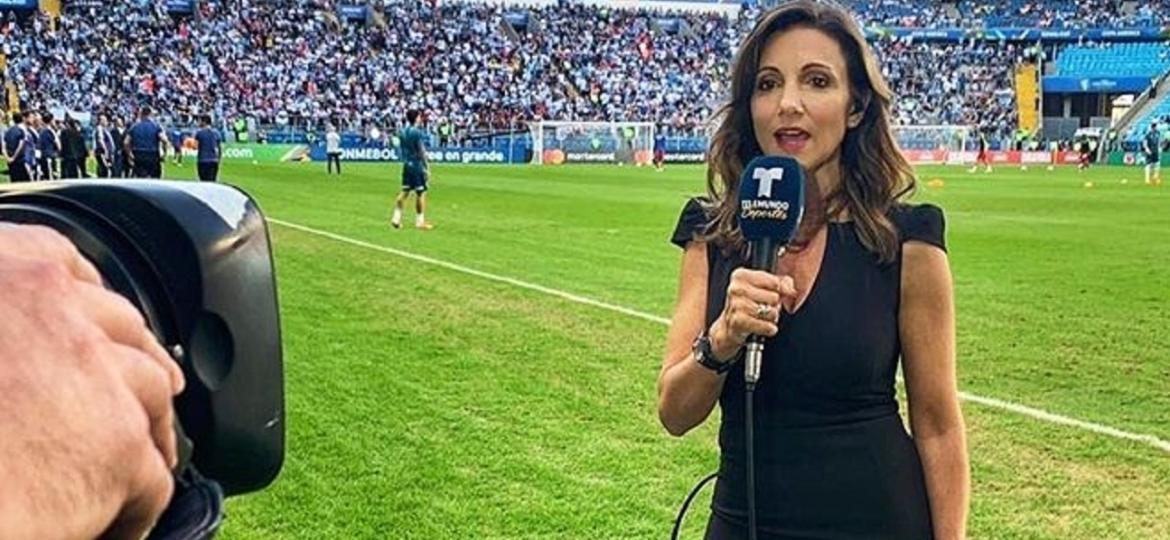 Verónica Brunati trabalha em jogo na vitória da Argentina sobre o Qatar na Arena do Grêmio - Reprodução/Instagram