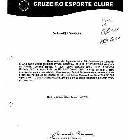 Supermercados BH emprestou R$ 6 milh&otilde;es ao Cruzeiro para compra de Arrascaeta - Reprodu&ccedil;&atilde;o