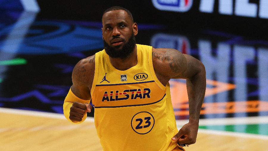 LeBron James durante o All-Star Game da NBA - Kevin C. Cox/Getty Images/AFP