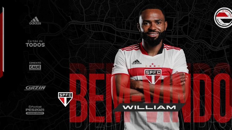 WIlliam foi anunciado como novo meia do São Paulo - Divulgação/SPFC