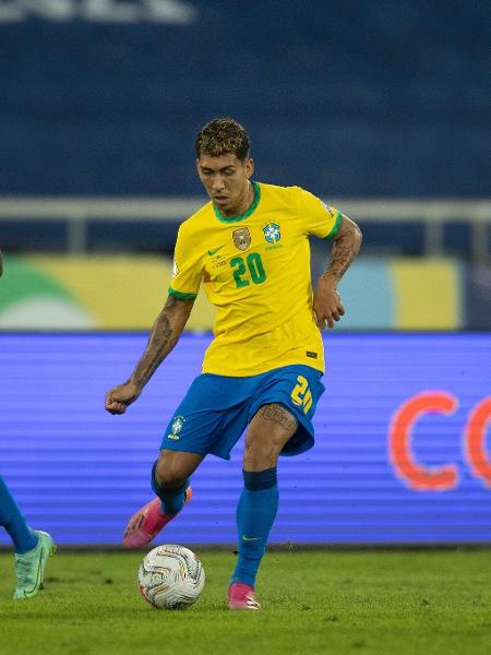 Roberto Firmino durante jogo da seleção brasileira contra o Peru - Lucas Figueiredo/CBF