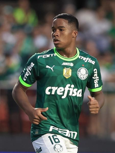 Endrick, do Palmeiras, em jogo contra o Santos pelo Paulista - Marcello Zambrana/AGIF