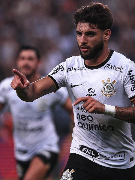Yuri Alberto comemora gol marcado pelo Corinthians contra o Santo André no Paulistão 2023 - Ettore Chiereguini/AGIF