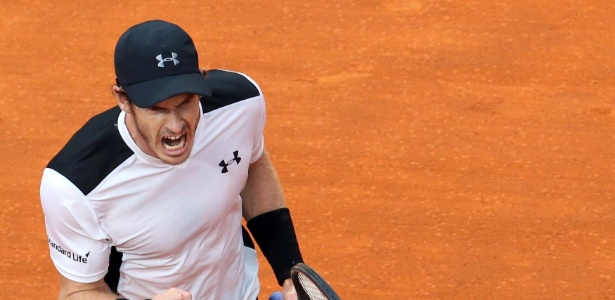 Murray comemora ponto contra Djokovic na final do Masters 1.000 de Roma - REUTERS/Alessandro Bianchi