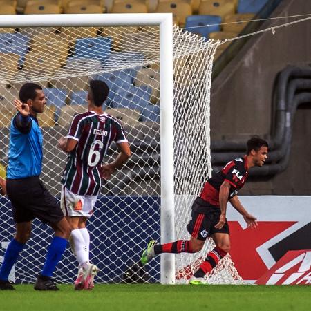 Michael comemora gol da vitória do Flamengo, pela primeira partida da final do Carioca 2020  - Maga Jr/O Fotográfico/Estadão COnteúdo