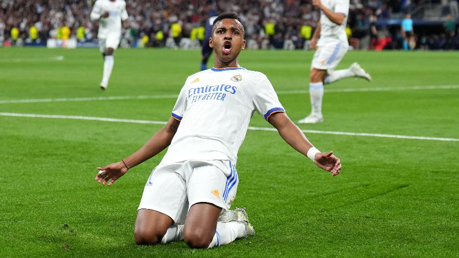 Rodrygo tem noite mágica e faz dois gols pelo Real Madrid contra o Manchester City na semifinal da Champions - Angel Martinez/Getty Images