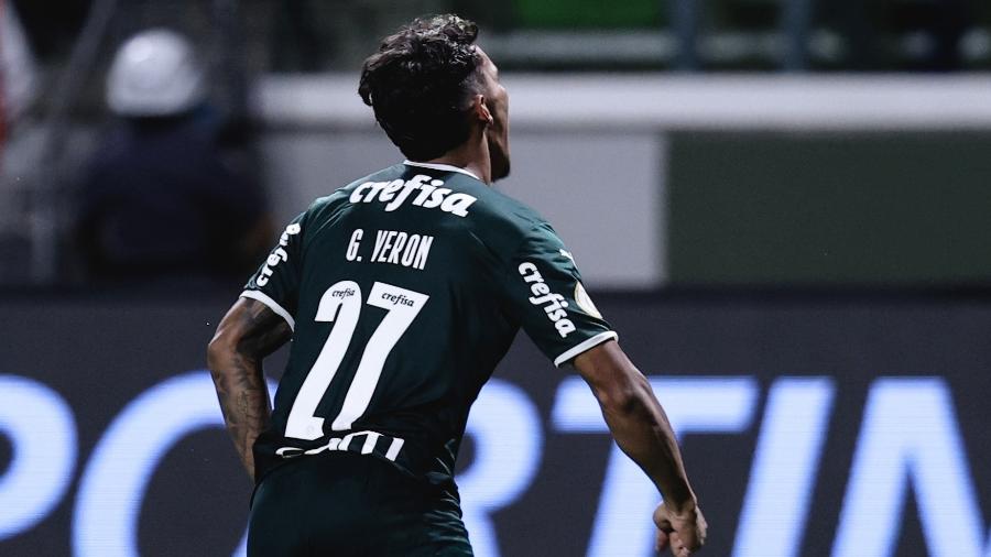 Gabriel Veron marcou para o Palmeiras no jogo contra o Cuiabá, válido pelo Campeonato Brasileiro - Ettore Chiereguini/AGIF