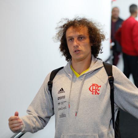 Zagueiro David Luiz em sua chegada ao Morumbi - Marcelo Cortes / Flamengo