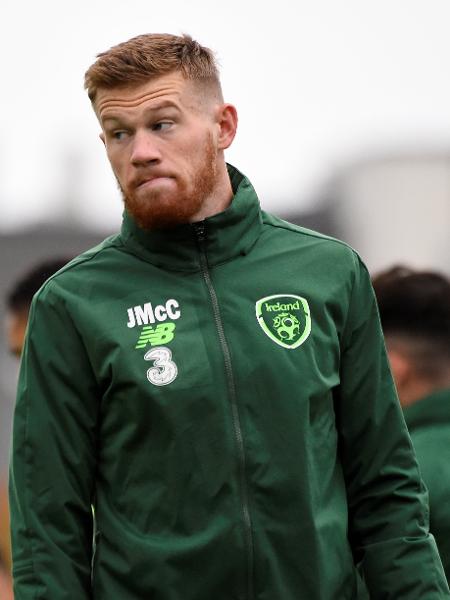 James McClean durante treino pela seleção da Irlanda, em 2018 - REUTERS/Clodagh Kilcoyne