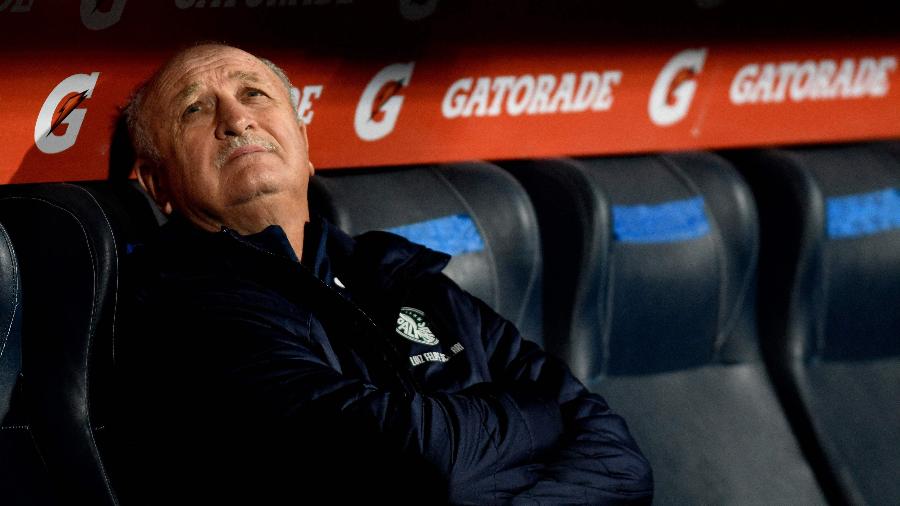 Luiz Felipe Scolari durante a partida entre Godoy Cruz e Palmeiras pela Libertadores - Andres Larrovere / AFP