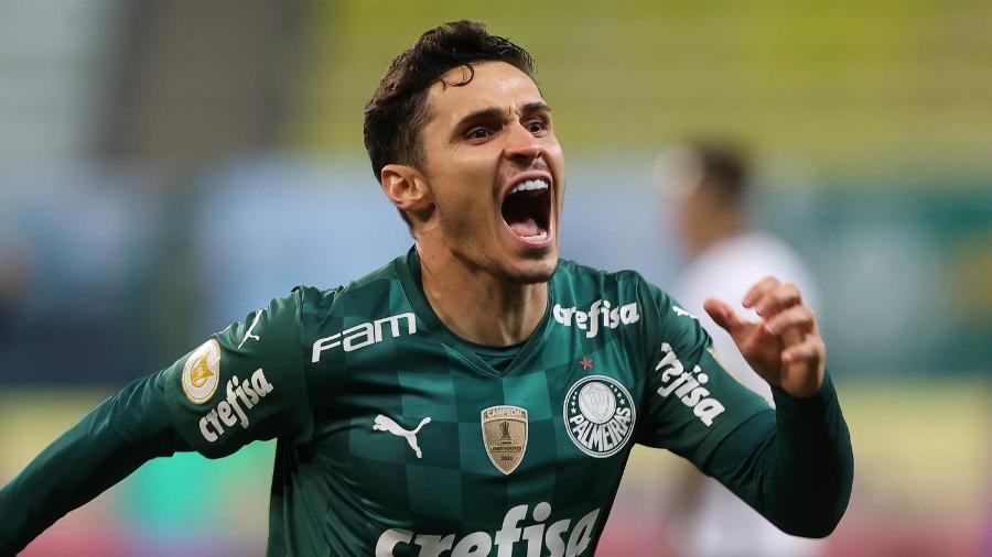 Raphael Veiga encerrou jejum de oito jogos sem gols - Divulgação/Cesar Greco/Sociedade Esportiva Palmeiras