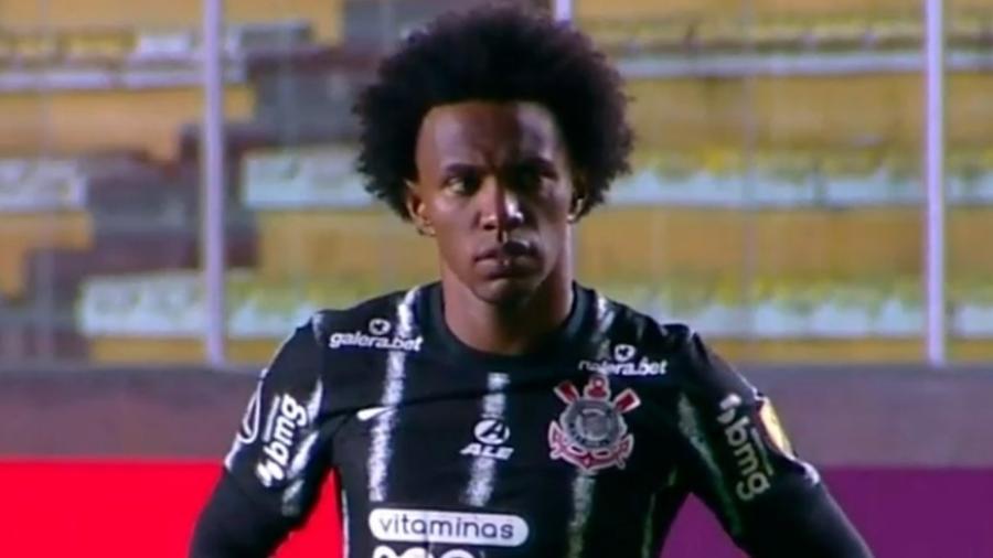Willian, do Corinthians, lamenta gol sofrido no jogo contra o Always Ready, pela Libertadores - Reprodução/Twitter