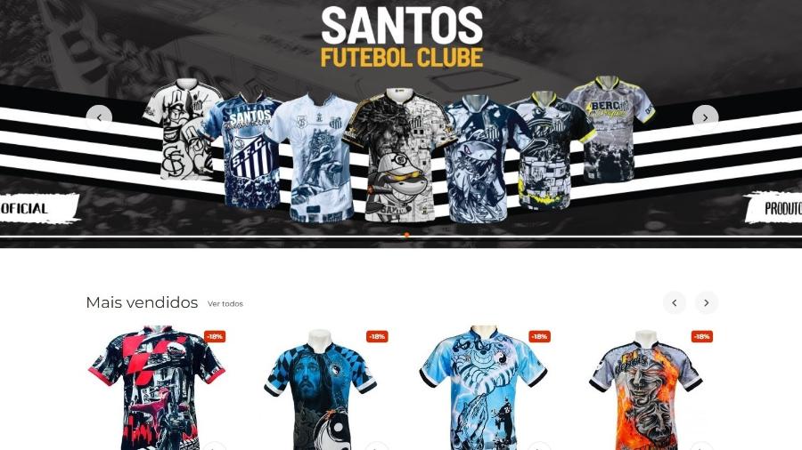 Loja Jotaz vende camisas licenciadas pelo Santos - Reprodução