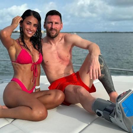 Messi ao lado da esposa Antonela Roccuzzo - Reprodução/Instagram