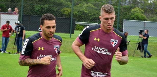 Reforço para 2017, atacante fez gol em seu primeiro treino com o elenco tricolor - Érico Leonan / saopaulofc.net