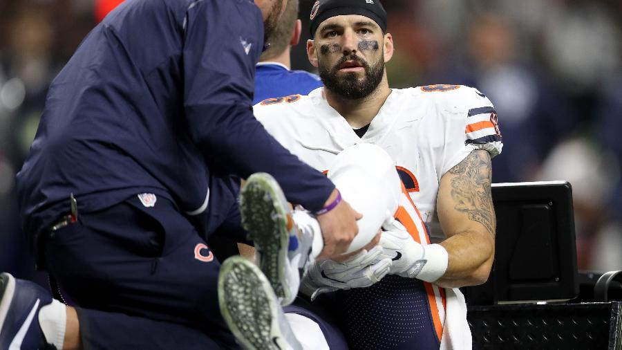 Zach Miller, jogador do Chicago Bears, sofreu grave lesão na perna - AFP PHOTO / GETTY IMAGES NORTH AMERICA / Chris Graythen