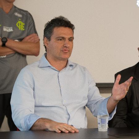 Bruno Spindel, novo diretor de futebol do Flamengo, ao lado de Marcos Braz, vice de futebol - Foto:Alexandre Vidal / Flamengo