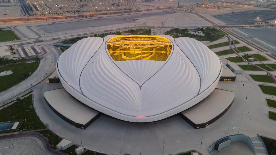 Estádio Al Janoub, um dos oito estádios da Copa do Mundo do Qatar, ficou famoso por seu formato - David Ramos/Getty Images
