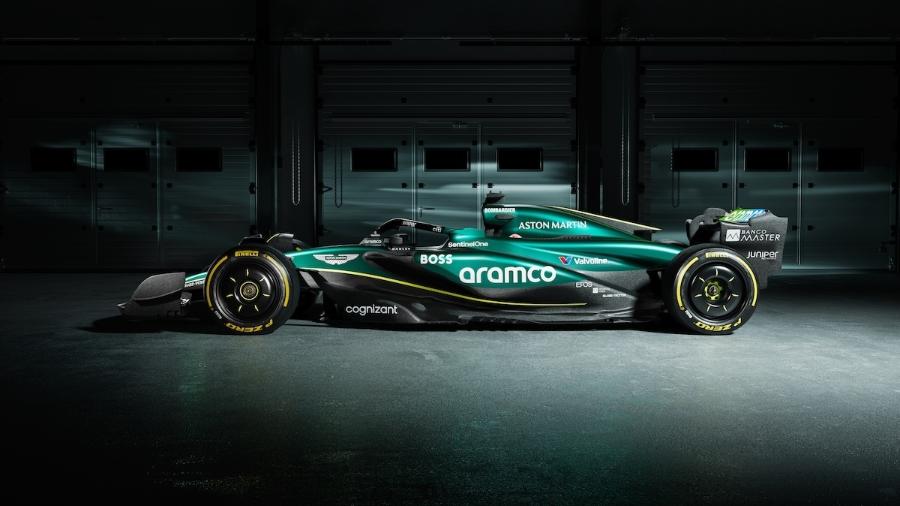 O carro da Aston Martin para a temporada 2024 da F1