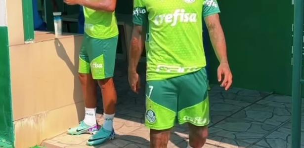 Recuperação: Dudu treina com companheiros e se aproxima da volta no Palmeiras.