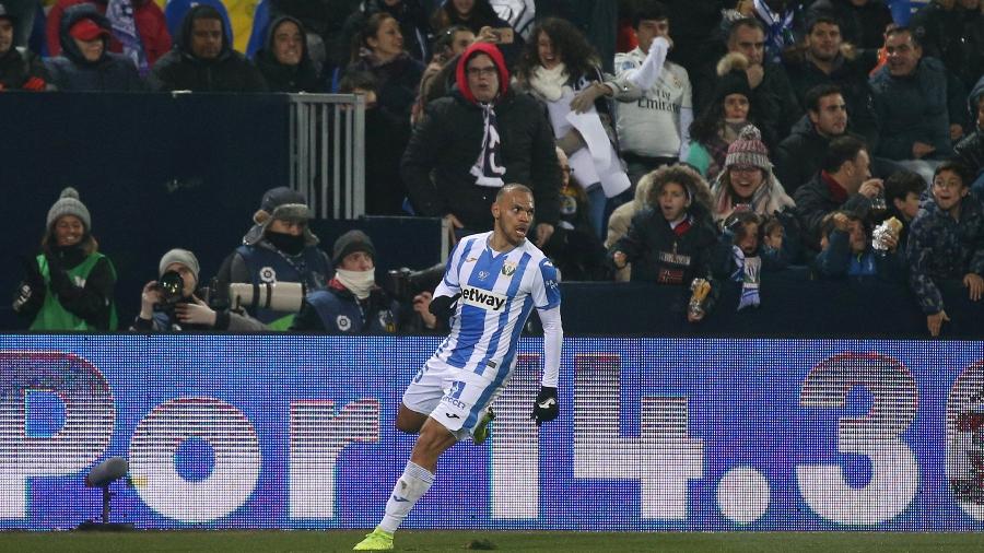 Braithwaite comemora gol do Leganés contra o Real Madrid - REUTERS/Javier Barbancho