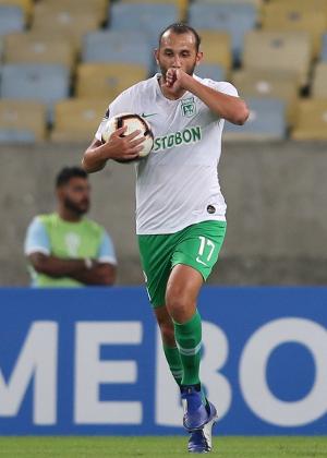 Barcos comemora após marcar para o Atlético Nacional contra o Fluminense pela Copa Sul-Americana - Sergio Moraes/Reuters - Sergio Moraes/Reuters