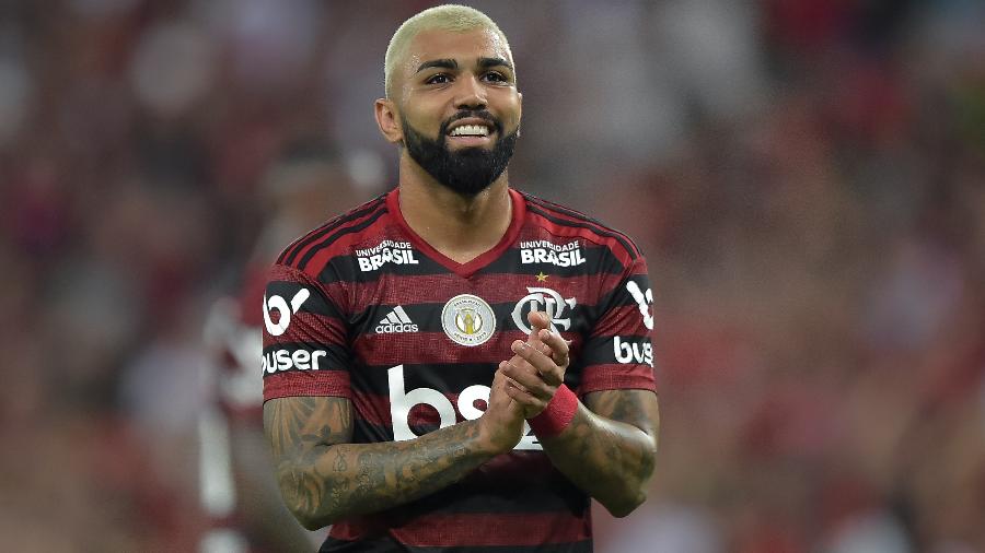 Gabigol comemora vitória do Flamengo sobre o Santos - Thiago Ribeiro/ AGIF
