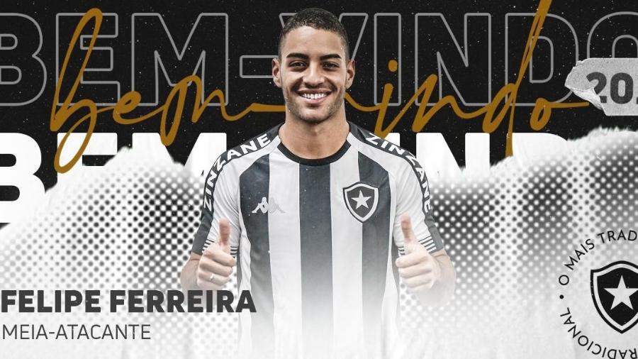 Meia Felipe Ferreira, de 26 anos, foi anunciado pelo Botafogo como nova contratação - Divulgação / Botafogo