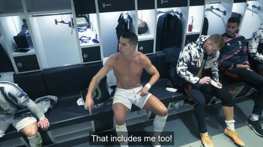 Em partida da Juventus, Cristiano Ronaldo ficou furioso e discutiu com companheiros no vestiário - Reprodução/Amazon