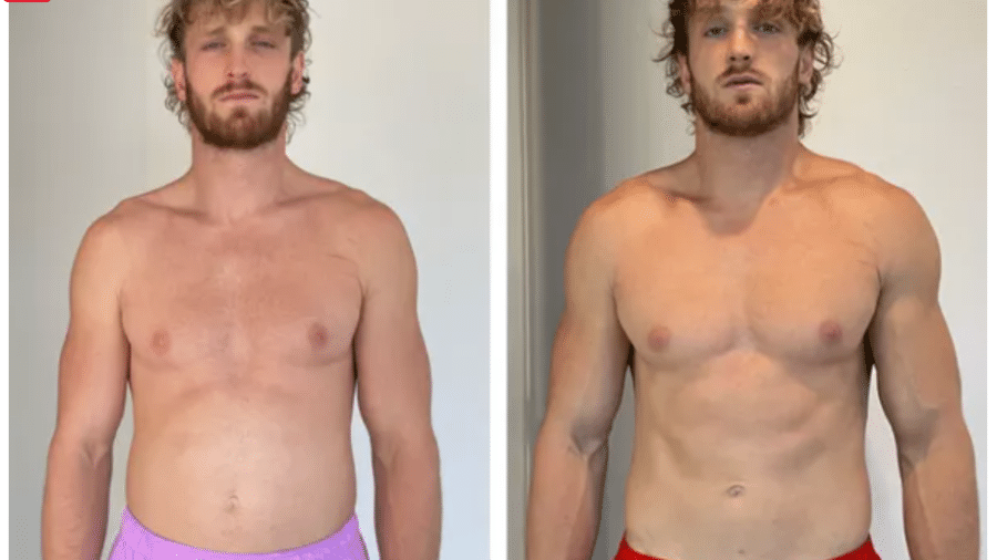 Logan Paul mostra transformação corporal em apenas três dias - Reprodução/Twitter