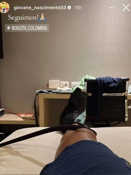 Giovane, do Corinthians, publica foto com bota ortopédica após choro na seleção sub-20 - Reprodução