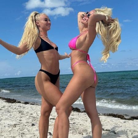 Alisha (à esquerda) e Karoline (à direita) curtiram a praia de Miami Beach juntas - Reprodução/Instagram