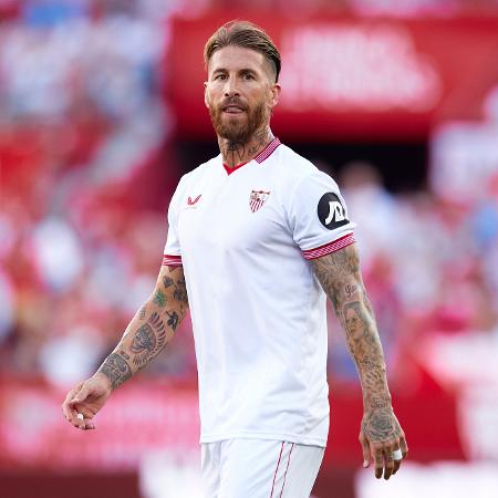 Sergio Ramos, zagueiro do Sevilla, durante jogo contra o Las Palmas, pelo Campeonato Espanhol