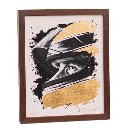 Quadro de Ayrton Senna, produzido por Ricardo Barbour, do kit exclusivo dos 30 anos do legado do piloto