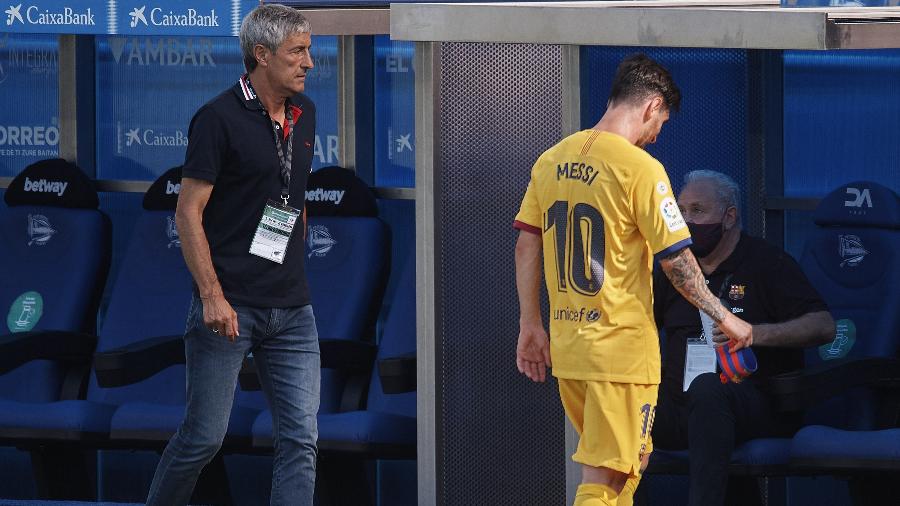 Ex-treinador e Lionel Messi tiveram relações de altos e baixos nos últimos meses de Setién no comando do Barça - Jose Breton/Pics Action/NurPhoto via Getty Images