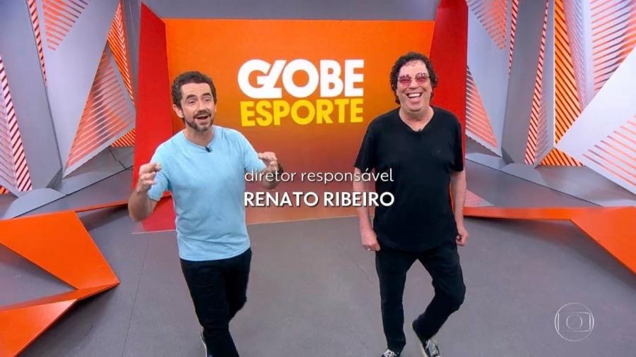 Andreoli brinca com "concorrente" e encerra "Globe Esporte" - Reprodução/Globo