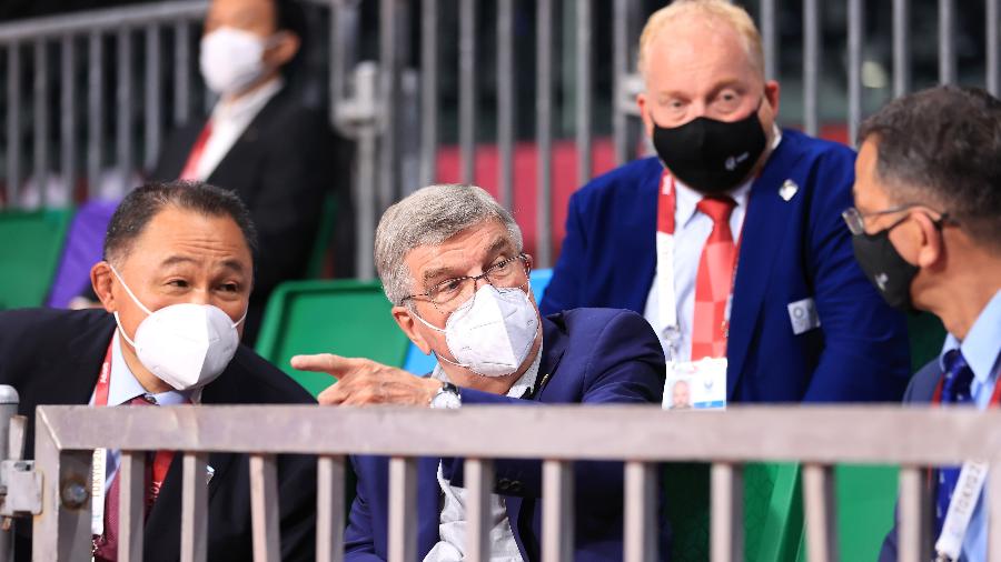 Thomas Bach, presidente do Comitê Olímpico Internacional, no basquete paralímpico  - Carmen Mandato/Getty Images