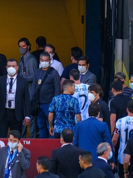 Jogadores da Argentina deixam o campo da Neoquímica Arena - Marcello Zambrana/AGIF
