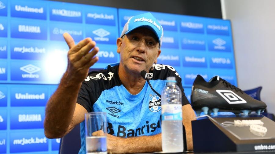 Renato Gaúcho, técnico do Grêmio, concede entrevista coletiva no CT do clube - Lucas Uebel/Grêmio FBPA